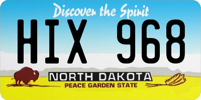 ND license plate HIX968