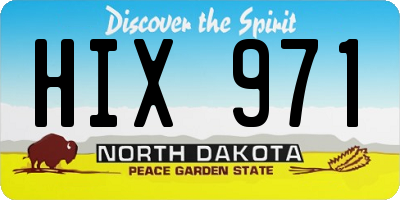 ND license plate HIX971