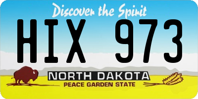 ND license plate HIX973