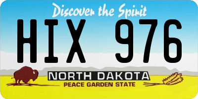 ND license plate HIX976