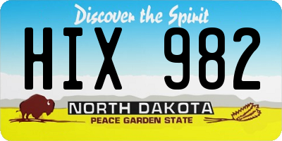 ND license plate HIX982