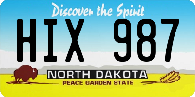 ND license plate HIX987
