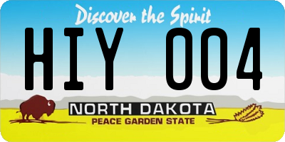 ND license plate HIY004