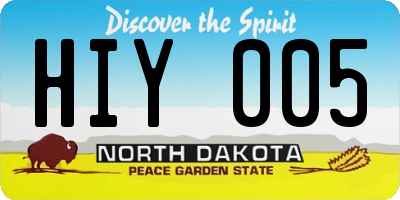 ND license plate HIY005
