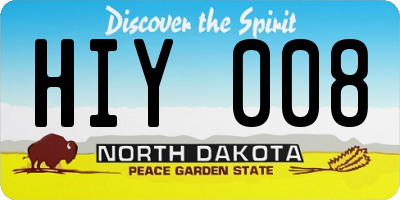 ND license plate HIY008