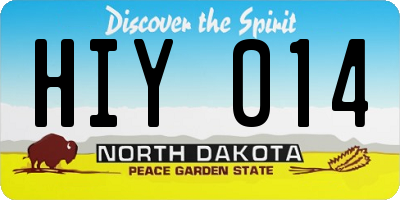 ND license plate HIY014