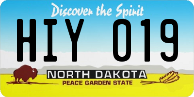 ND license plate HIY019