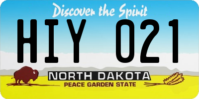 ND license plate HIY021