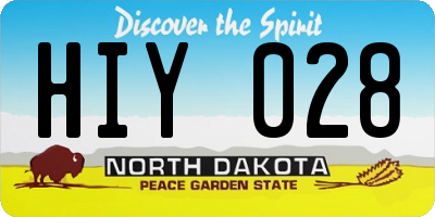 ND license plate HIY028