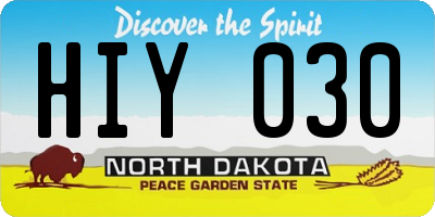ND license plate HIY030
