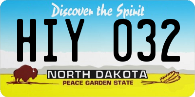 ND license plate HIY032