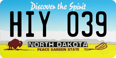 ND license plate HIY039