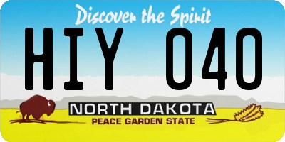ND license plate HIY040