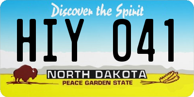 ND license plate HIY041