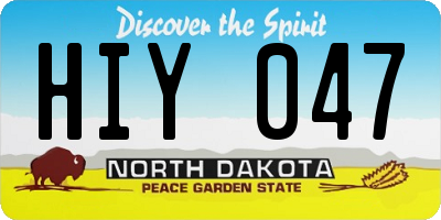 ND license plate HIY047
