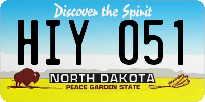 ND license plate HIY051