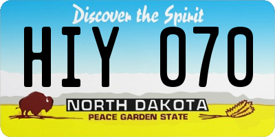 ND license plate HIY070