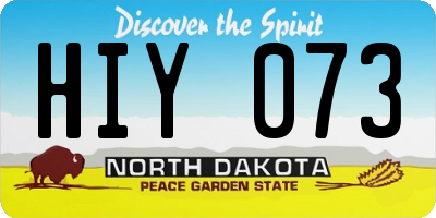 ND license plate HIY073