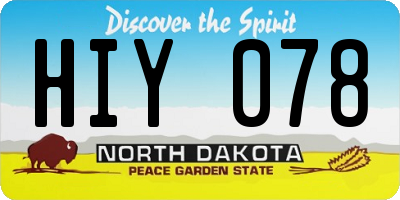 ND license plate HIY078