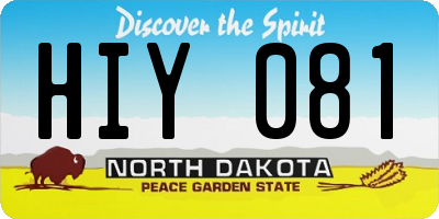 ND license plate HIY081