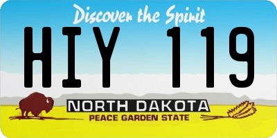 ND license plate HIY119