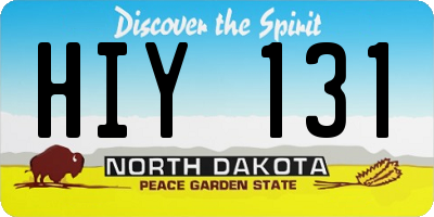 ND license plate HIY131