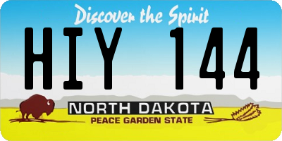 ND license plate HIY144
