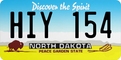 ND license plate HIY154