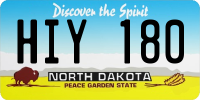 ND license plate HIY180