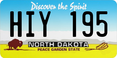 ND license plate HIY195