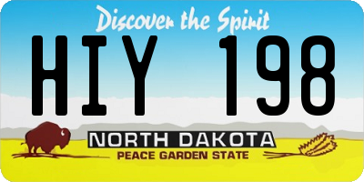 ND license plate HIY198