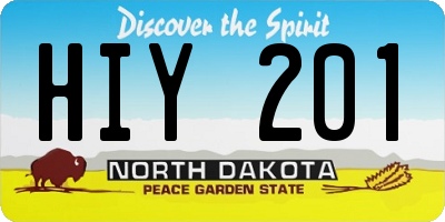 ND license plate HIY201