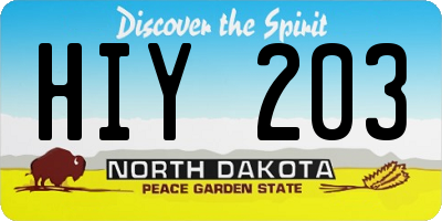 ND license plate HIY203