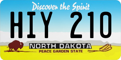 ND license plate HIY210