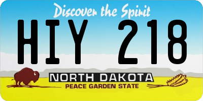 ND license plate HIY218
