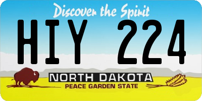 ND license plate HIY224