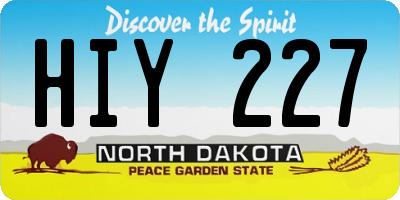 ND license plate HIY227