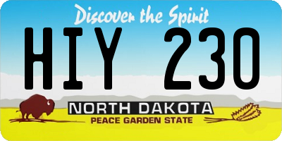 ND license plate HIY230