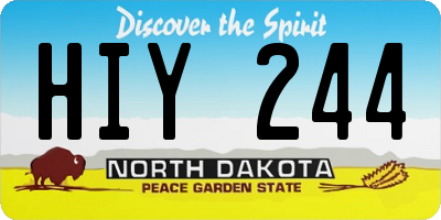 ND license plate HIY244