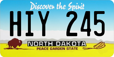 ND license plate HIY245