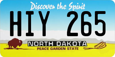 ND license plate HIY265