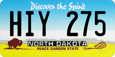 ND license plate HIY275
