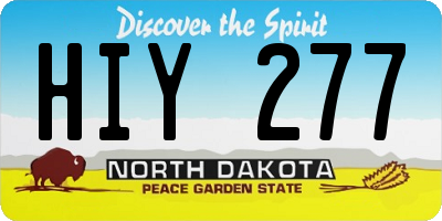 ND license plate HIY277