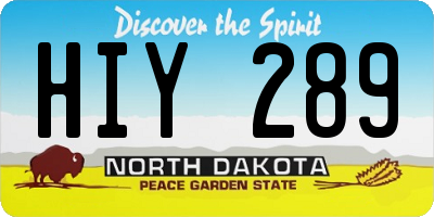 ND license plate HIY289