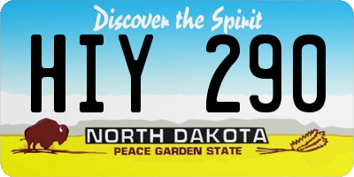 ND license plate HIY290