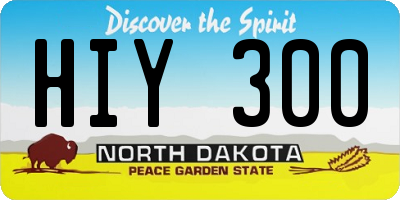 ND license plate HIY300