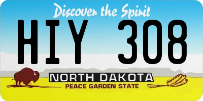 ND license plate HIY308