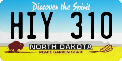 ND license plate HIY310