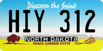 ND license plate HIY312