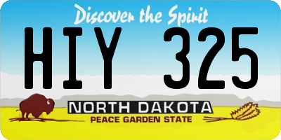 ND license plate HIY325